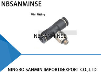 PB - One Touch do estojo compacto de C que cabe o T masculino plástico do ramo dos mini encaixes que cabe empurrar pneumático o conector Sanmin