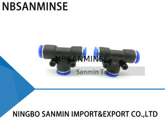 PÕE acessórios apropriados plásticos rápidos Sanmin do compressor de ar dos encaixes do T da união do tubo do impulso pneumático