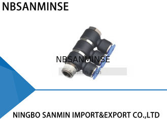 Dos encaixes triplos universais da união do ramo do tubo empurrar plástico do ar do banjo o conector rápido Sanmin do giro