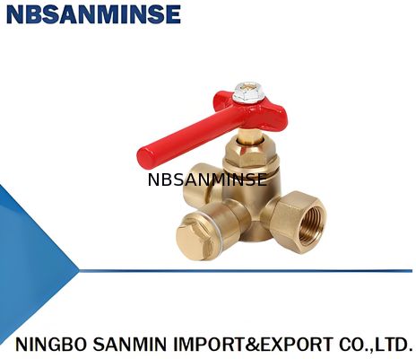 Manômetro de 1 2 polegadas 1.6Mpa Válvula de três vias com corpo de latão