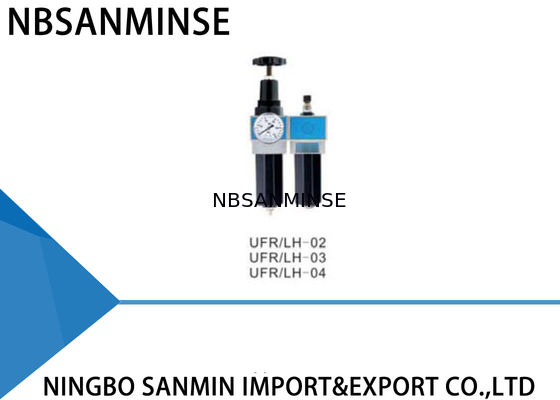 Unidade de UFR/LH SMC FRL no regulador e no filtro de pressão do ar do sistema pneumático