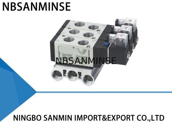 Cinco porto G3/4" tipo piloto interno da válvula pneumática do solenoide da tubulação da linha