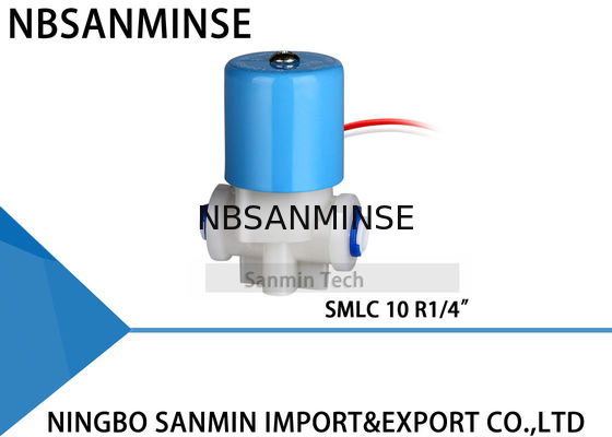 Válvula de solenoide de bronze plástica R a ação direta normalmente fechado 1/4" tubulação rapidamente conectada