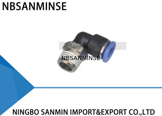 Empurrar pneumático plástico das peças de PLN o encaixe de cotovelo masculino do ar conecta rapidamente componentes Sanmin