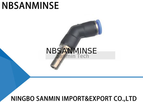 Empurrar pneumático de compressor de ar do conector do cotovelo do grau PLJ45 os encaixes Sanmin de alta qualidade