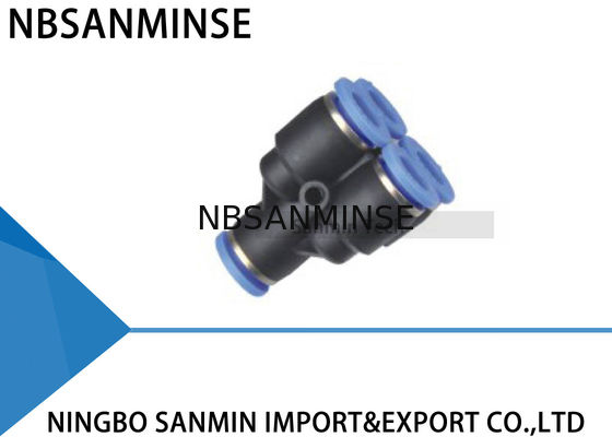 Da maneira rápida pneumática Y do conector 5 dos encaixes do ar de PXG tipo dobro impulso em Sanmin apropriado plástico comum