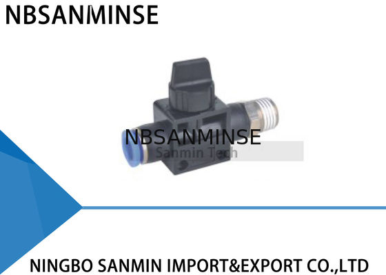 Mangueira pneumática da mão da válvula de controle do fluxo de HVFS para rosquear empurrar do conector 2Way/3 encaixes Sanmin da maneira