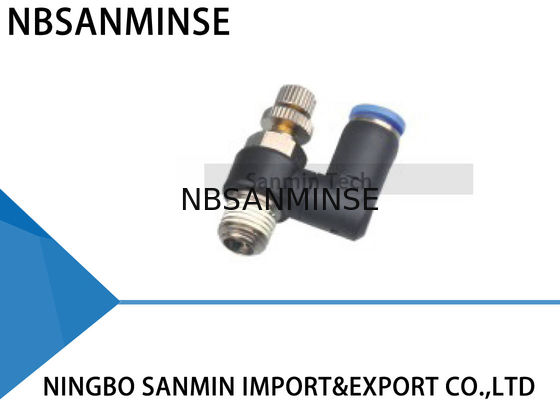 Conector pneumático Sanmin do giro dos encaixes da válvula de controle do fluxo do regulador de pressão da velocidade de ar da linha masculina dos SS