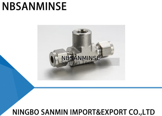 T fêmea pneumático do ramo dos encaixes FBT do ar do tubo 316L de aço inoxidável