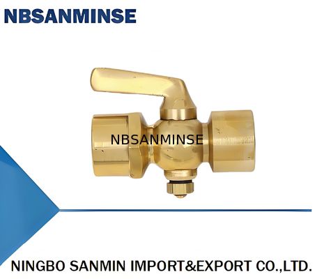 305-DN6 305-DN10 305-DN15 Plugue de pressômetro de cobre de cabeça dupla com superfície de vedação de latão