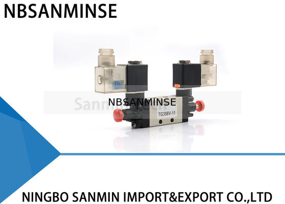 Tipo piloto interno válvula dedicada da maneira da posição 5 de TG358V11 G1/8 2 da bomba da porta para o sistema da porta de carro do caminhão