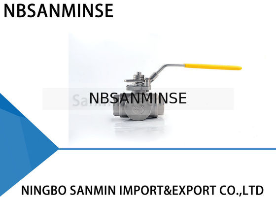 Válvula de bola de alta pressão hidráulica de 3 maneiras linha de aço inoxidável da tubulação de petróleo e gás SS316 do WOG CF8M3K-1 de 1 polegada 1000psi