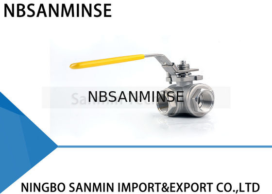Válvula de bola de alta pressão hidráulica de 3 maneiras linha de aço inoxidável da tubulação de petróleo e gás SS316 do WOG CF8M3K-1 de 1 polegada 1000psi