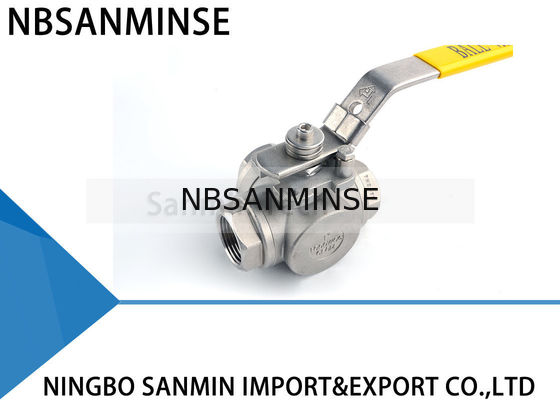 Válvula de bola de alta pressão hidráulica de 3 maneiras linha de aço inoxidável da tubulação de petróleo e gás SS316 do WOG CF8M3K-1 de 1 polegada 1000psi