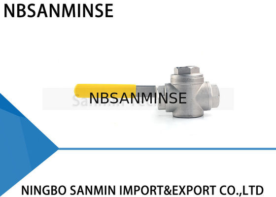 Válvula de bola de alta pressão hidráulica de 3 maneiras linha de aço inoxidável da tubulação de petróleo e gás SS316 do WOG CF8M3K-1 de 1 polegada 1000psi