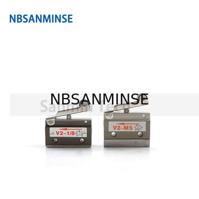 Linha em dois sentidos pneumática da automatização da válvula do rolo da válvula de controle de Mechnical do ar da maneira de NBSANMINSE V2-M5 V2-1/8 2/2